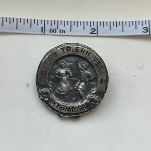 Vintage German Traditional Costume Hat / Lapel Metal Pin Folk Dancing Club